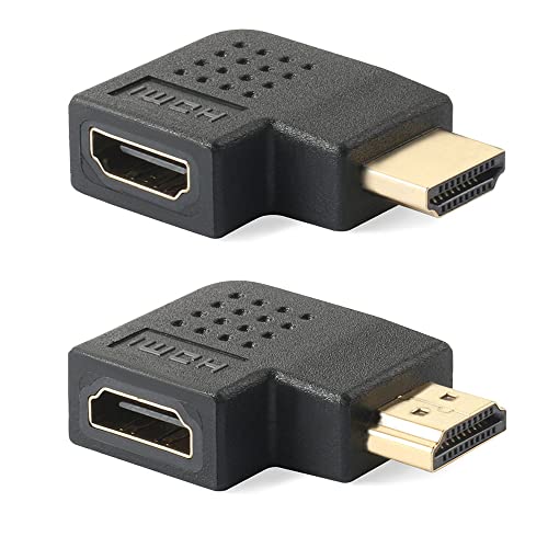 tainston 90 Grad HDMI Adapter (2 Pack) Vertikal flach rechts HDMI Adapter-Connector-Stecker auf Buchse 90 and 270 Degree Cover