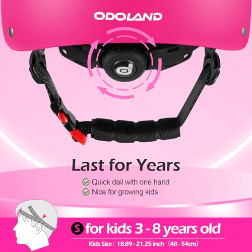 Image of Odoland Kids Bike Helmet for Boy Girl Age 3-8 for Cycling, Scooter, Skating