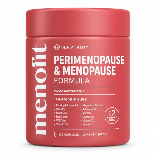 Menopause & Perimenopause Support Capsules | 12 in 1 Blend | with Magnesium Glycinate Evening Primose & Ashwagandha | Menopause Supplements | Hot Flush Mood Support & Sleep Support | 120 Capsules