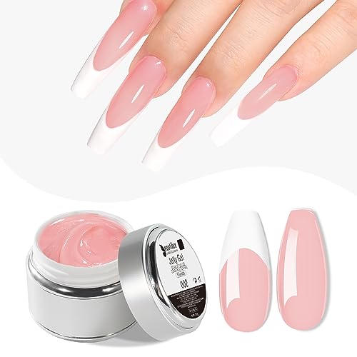 Beautilux Gel Construction Ongle UV, 50g Rose UV Jelly Gel Ongle pour Nail Extension, Non-auto Egalisant Building Nail(BYCJ55-02)