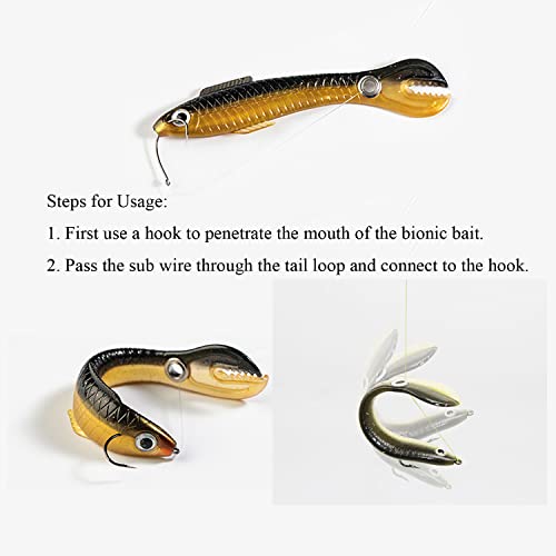 10Pcs Soft Bait Fishing Lures Bionic Plastic Swimbaits With 3D Eyes, Realistic Artificial Fishing Lures Mock Lure Can Bounce For Saltwater Freshwater Storage Box Included #TOP2