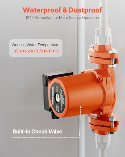 Image of VEVOR F-009-BF5-J Cast Iron Circulator Pump, 17 GPM, AC 120V 35 ft Hot Water Recirculating Circulation Pump, 3 /4-Inch Flange Connection, 3-Speed Adjustment, Quiet Operation, for Home Heating System