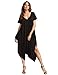 SheIn Women's Casual Loose V Neck Short Sleeve Harem Jumpsuit Large Black