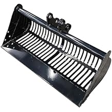 24 inch/600mm inch Screening Bucket Attachment Digger Soil Sieving Bucket, Attachment Screening Skeleton Bucket for Mini Excavators, for Mini Excavator Filtering Sand Soil Rock and Sorting Materials