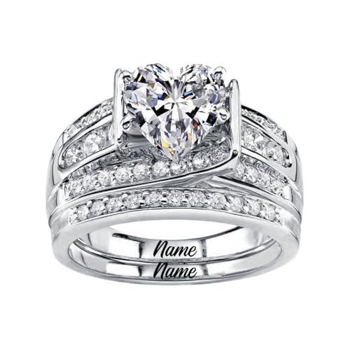 10K 14K 18K Gold Moissanite Bridal Rings Sets for Her, 3.03 CT. tw. Princess Cut Moissanite Engagement Ring Set for Women Wedding Ring Set for Engagement Anniversary Eternity Band2