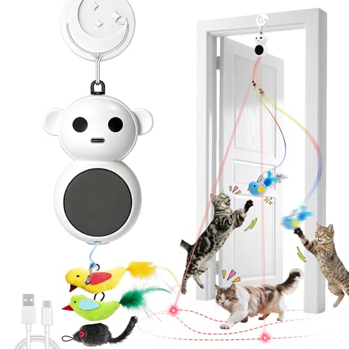 2-in-1 Hanging Laser & Mouse Cat Toy