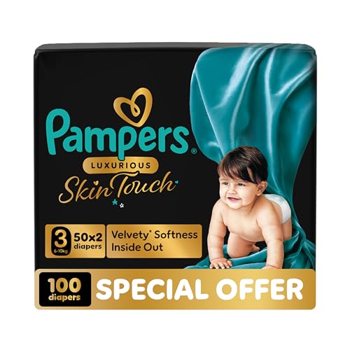 Pampers Luxurious Skin Touch Premium Diapers 6-10kg Size 3 100 for Toddlers