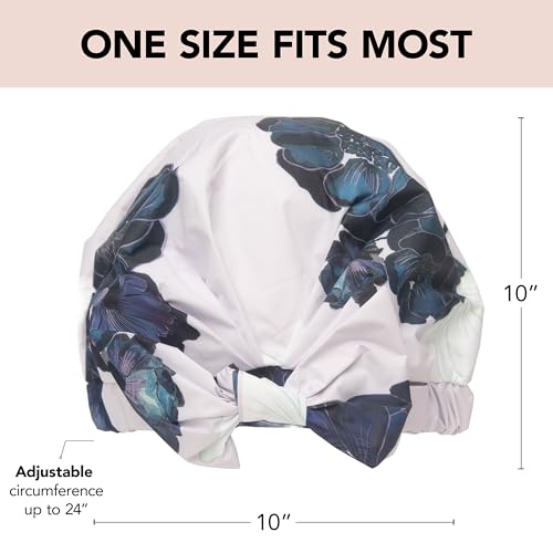 Image of Kitsch Luxury Shower Cap for Women - Waterproof and Mold Resistant, Reusable Shower Caps (Floral)