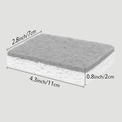 Image of 6 Pack Scrub Sponge, Bulk Sponges, Dual-Sided Cleaning Sponges, Dishwashing Sponge for Kitchen, Bathroom, Dish 4.3 inchx2.8 inchx0.8 inch Grey White