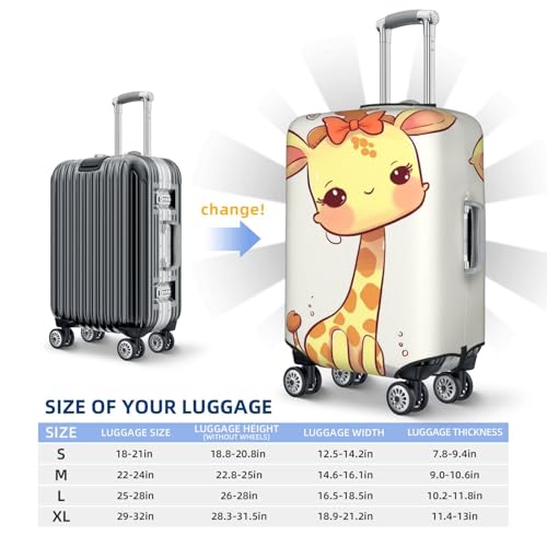 Travel Luggage Cover Suitcase Protector Elastic Washable Cute bow giraffe Suitcase Cover Anti-scratch Spandex Baggage Covers Fits 18-32 Inch Luggage2
