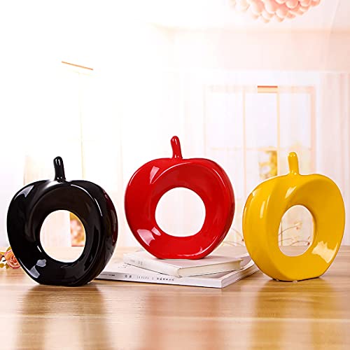 Apple Decor Ceramic Apple Decorations Apple Statue Sculpture Decoration Modern Red Accents Decor Apple Statues For Home Decor Bookshelf,Terrace ,Office,Living Room Decor, Table, Kitchen, Hotel #TOP5