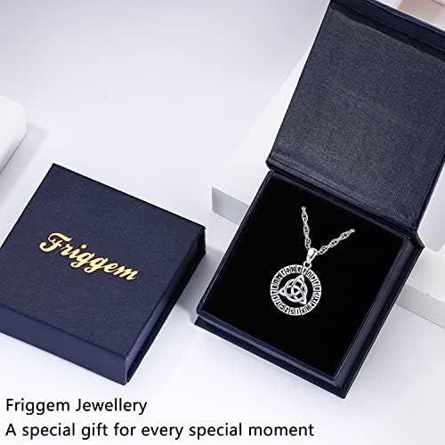 Viking Necklace 925 Sterling Silver Celtic Knot Viking Pendant Necklace Nordic Rune Vintage Amulet Viking Jewellery Gift for Men Women