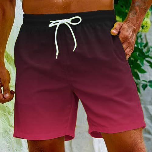 Mens Swim Trunks Shorts Gradient Drawstring Stretch Waist Outdoor Athletic Shorts for Summer Vacation or Beach Wear2