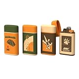 MK Lighter Outdoor Series Camper F 4-Pack Assorted Designs Replaceable Flint (Extra Flint Included),...
