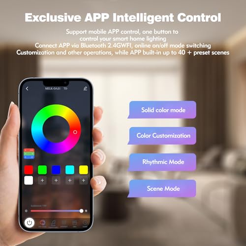 Image of Gaming Lights for Wall, RGB LED Gaming Lights, Smart Wi-Fi Game Lamp with Voice Control and Remote, Party Decor Light for Game Room Party Setup Bedroom Living Room DIY 12 Pack Wall Sconce.