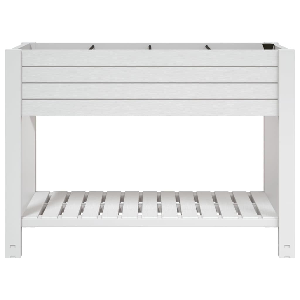 Lit surélevé de Jardin Blanc en polypropylène, Jardiniere 110x45x79 cm avec Reserve Eau, Drainage, bac Plante pour Balcon terrasse Jardin, pour Herbe aromatique semis Culture