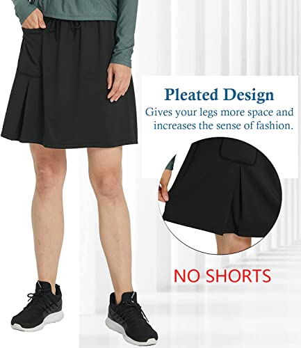 Slimour Skorts Skirts For Women With Pockets Casual Golf Skort With Drawstring For Athletic Golf Tennis Running Hiking Workout- Black Front Pocket S #TOP1