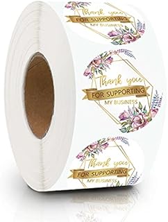 1200 Pieces Thank You Stickers Small Business 1.5'', Thank You for Supporting My Small Business Stickers, KYONANO Thank You for Your Order Roll Labels for Envelope Greeting Cards packaging Supplies