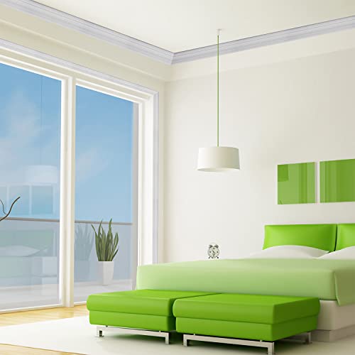 Yll Yll Crown Molding Peel And Stick 3D Wall Edging Foam Baseboard Self Adhesive Wallpaper Border Flexible Wall Base Moulding Trim Mirror Border Wall Lines (White 1Pcs-89) #TOP1