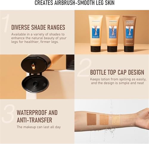 Leg Makeup Waterproof No Transfer, Leg Vein Cover up Makeup for Varicose Veins Waterproof Black Skin, Leg and Body Scar Cover up Makeup for Tattoo Cover Up, Long Last Body Foundation (#1 Fairest Glow)