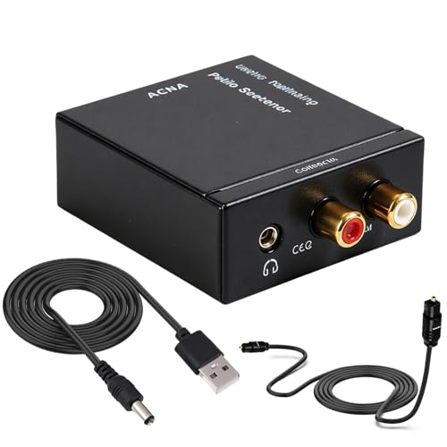 Digital-Analog-Wandler, Digital to Analog Audio Converter, Optisch Auf Cinch, Optisches Audiokabel Adapter f&uuml;r TV, Blu-Ray, PS5, DVD, Lautsprecher, Verst&auml;rker, Adapter Optisch auf Klinke 3,5