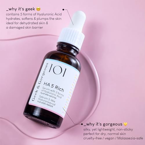 Geek & Gorgeous 101 HA 5 Rich, Serum with 5 forms of Hyaluronic acid, silky & rich, hydrates, softens & plumps the skin - Image 3