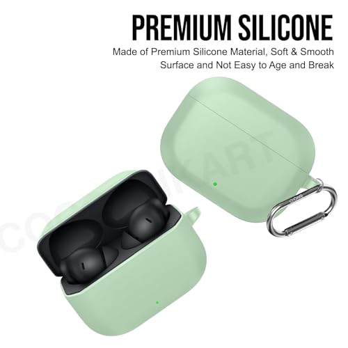 Image of Soft Silicone Case Cover Compatible for OnePlus Nord Buds 3r -Matcha Green