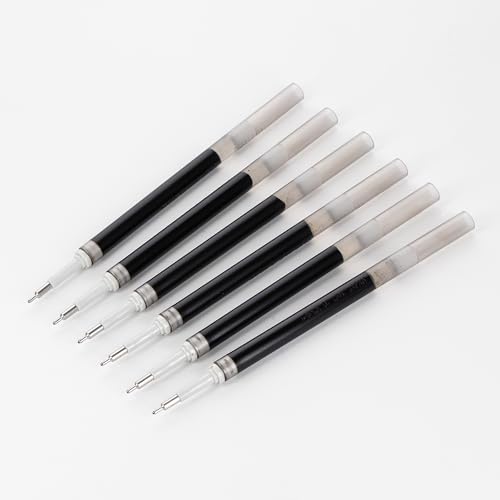 Image of Pentel Refill Ink for EnerGel Gel Pen, 0.7mm Needle Point, Fine Ink, Black Ink, Pack of 6 Refills