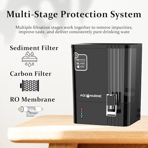 Image of Aqua Marine 4 in 1 Copper + minerals RO Water Purifier for home with 10 Stage Purification Filtration, UV, UF, TDS Adjuster and 10 Liter Large Storage Tank, Suitable for all type of water supply