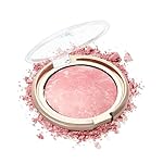 Baked Blush, Lighting Glow Marbleized Blush Powder Palette, Cruelty-Free Powder Blusher, Eyeshadow & Highlight for a Lightweight Shimmery Satin Face Makeup, Gift for Women (0.49Ounce)-01#Peachy