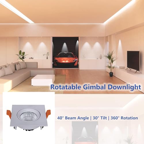 Image of 3-Watt Cool White Square LED COB Spot Light for False Ceiling | Recessed Ceiling Cabinet Downlight & Spotlight | Energy Efficient POP Roof Light - (Pack of 1)
