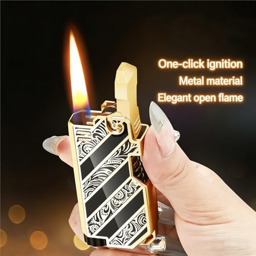 Encendedor de butano recargable de metal con llama ajustable suave 3