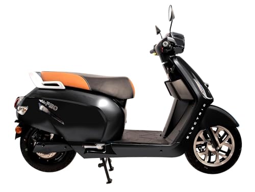 Image of eblu Electric Scooter Feo Typical Driving Range, 110km /per Charge Detachable Battery Top Speed 60 kmph, Jet Black