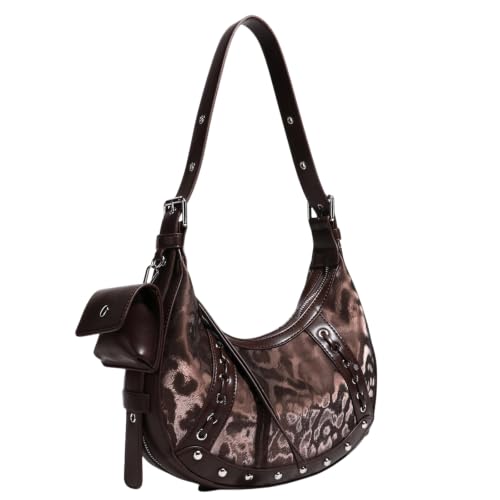 Image of Shoulder Purse for Women, Leather Women's Handbag Y2k Aesthetic Coquette Shoulder Bag Hobo Punk Trendy Ladies Purse