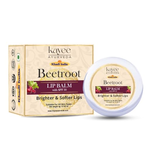 Image of Khadi Natural Lip Balm for Men and Women | Deep Conditioning Lip Treatment with Shea Butter & Almond Oil | Prevents Dryness and Keeps Lips Soft All Day (Beetroot)