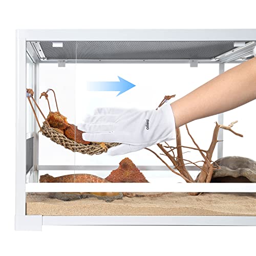 Oiibo White 67 Gallon Reptile Terrarium, 48" X 18" X 18" Knock Down Tempered Glass Reptile Tank, Sliding Door Reptile Tank For Ball Python Snake Bearded Dragon Tortoise Habitat #TOP3