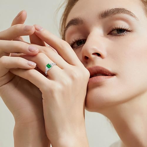 Celtic Knot Ring 925 Sterling Silver Princess Cut Promise Engagement Rings Trinity Irish Ring Birthstone Jewelry Gifts for Women3