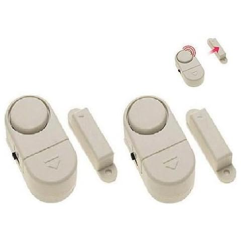 2X Easy to FIT Wireless Door/Window/SHED/Garage, Alarms Scare Away INTRUDERS.Very Loud Alarm ALERTS Neighbours Cover