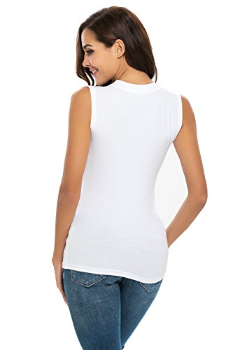 Nasperee Women Sleeveless Crew Neck Tank Tops Slim Fit Yoga/Workout Stretch Layer T Shirt #TOP4