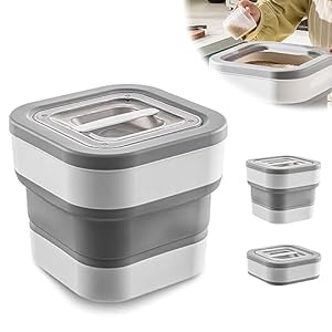 RoxNvm Almacenamiento de comida para perros, Contenedor de comida plegable, Caja de comida para perros de, Contenedor de comida para mascotas bien sellable Puede