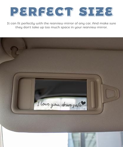 UNLRAE 4PCS Car Stickers,Car Decals,Car Accessories Vinyl Rearview Mirror Decal Decor,Auto Stickers and Decals,Self Affirmations Decal,Cute Auto Decals for Women (Black, I Love You Drive Safe)