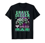 Monster Jam Grave Digger Green and Purple Collage T-Shirt