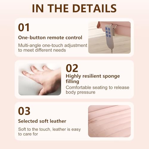 Larnavo Massage Table-Electric Massage Table with Pink Luxury Design, Facial Beauty Table Includes Multi-Angle Adjustment, Breathing Hole, Ambient Light(72.83IN) - Image 6