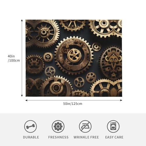 Couverture imprimé engrenages steampunk plaid canapé douce - 6