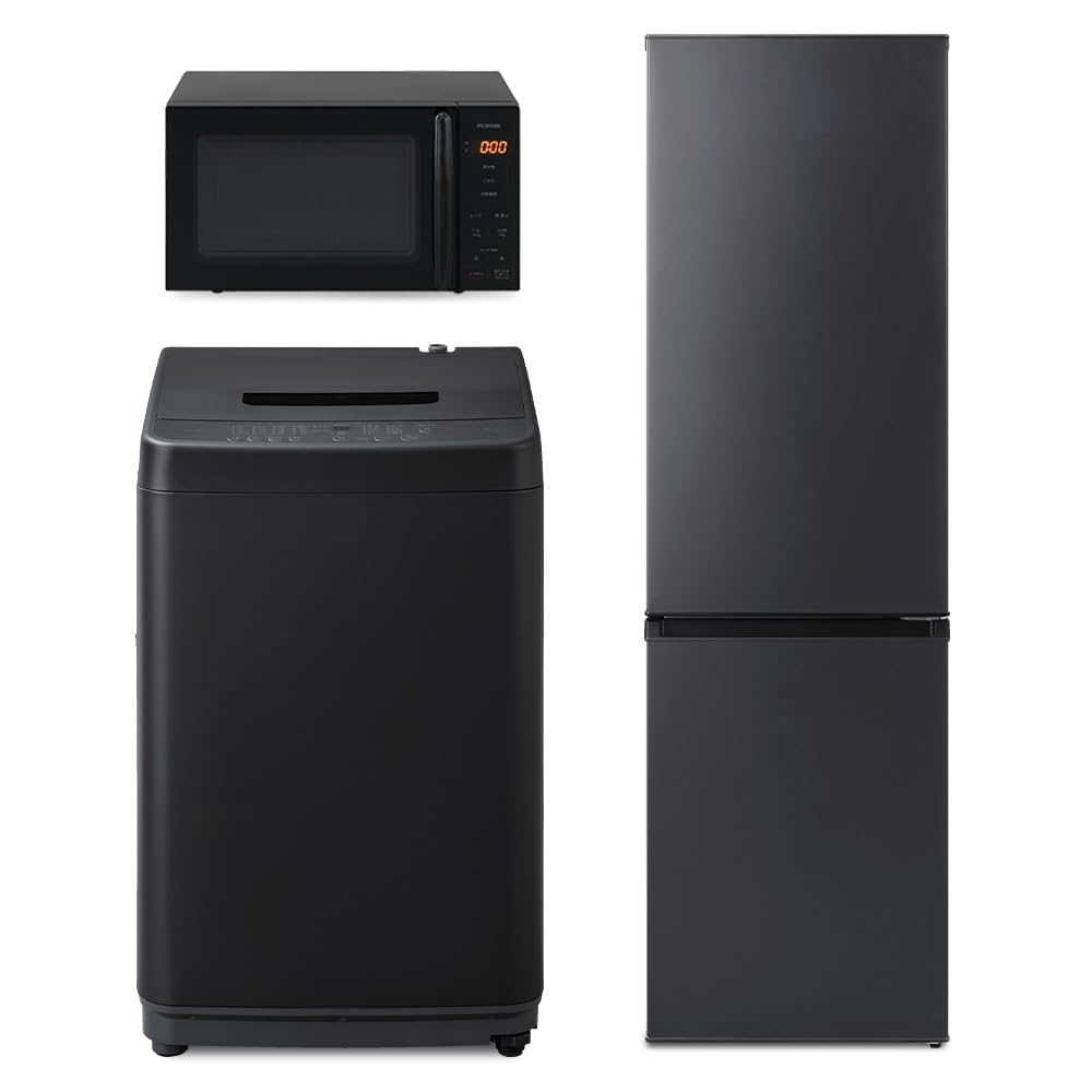 冷蔵庫+洗濯機6kg+レンジ セット ブラック Amazon.co.jp: アイリスオーヤマ 新生活セット 家電セット 3点セット