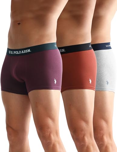 Image of U.S. Polo ASSN. Mens OET13 Anti Microbial Solid Underwear Trunks - Pack of 3