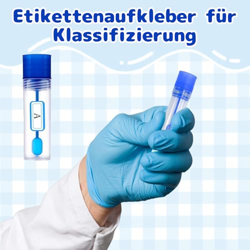 Tarqite 20 Stück Stuhlprobenröhrchen, 15ml Kotprobenröhrchen mit Etikettenaufkleber, Kotröhrchen Hund Katze, Probenröhrchen mit Löffel und Schraubdeckel für Haustier Test