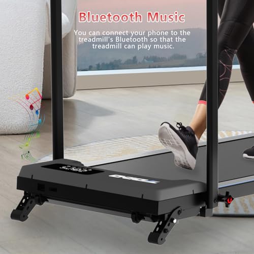 TODO Walking Pad with 4 levels Incline, 2 In 1 Under Desk Treadmill for Home, 1-12km/h, 2.5HP Foldable Treadmill with APP, Speaker, LED Display, Running Machine - Image 9