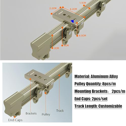 Rail de plafond flexible pour rideau de fenêtres d'angle et solutions de draperie 5m