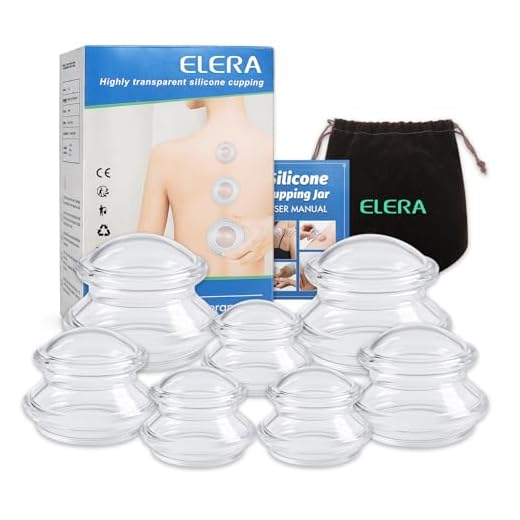 ELERA Silicone Cupping Therapy Set, Professionally Chinese Massage Cups for Cupping Therapy and Cellulite Reduction (7 Cups)